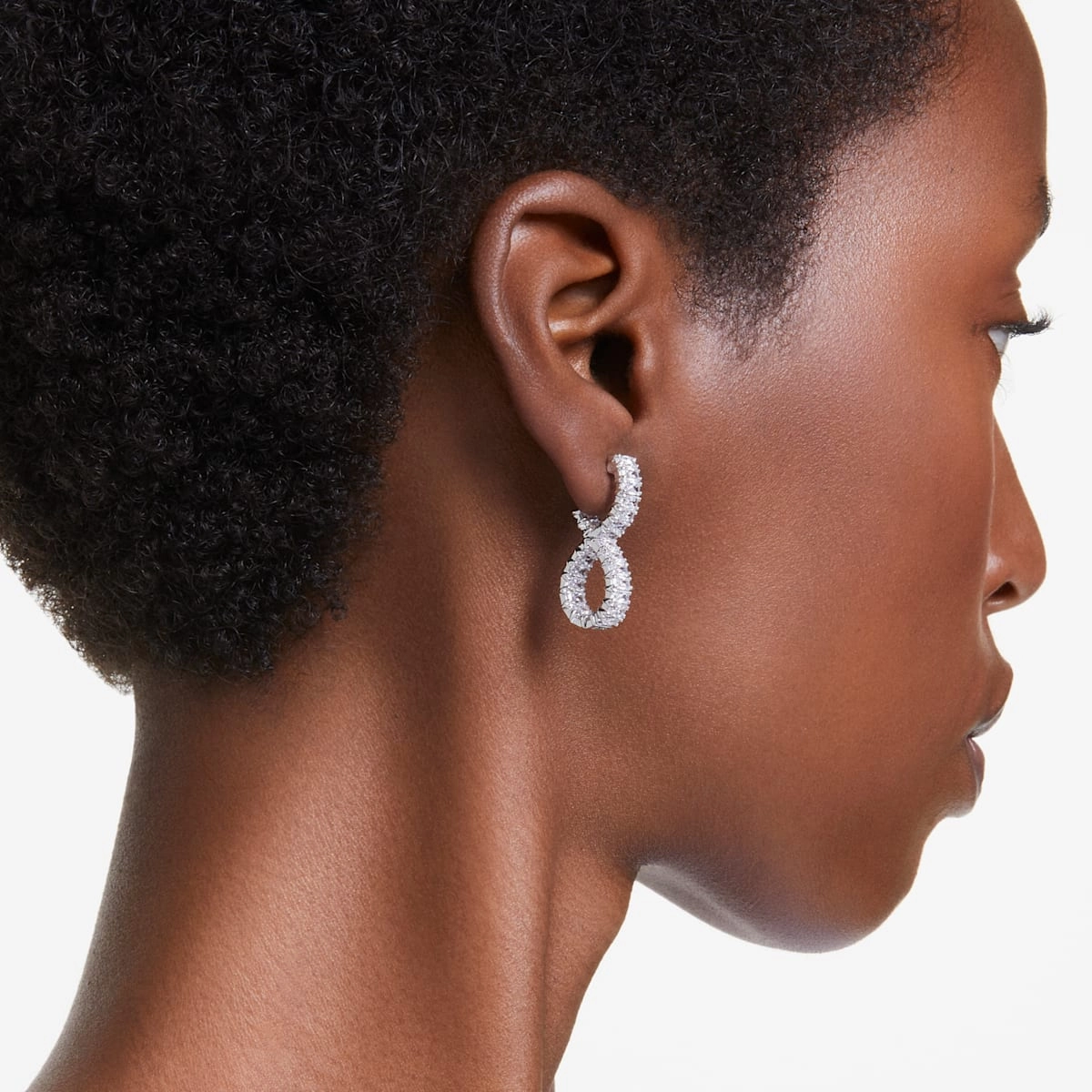Hyperbola Silver Infinity Hoop Earrings