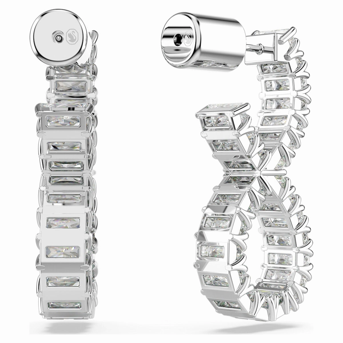 Hyperbola Silver Infinity Hoop Earrings