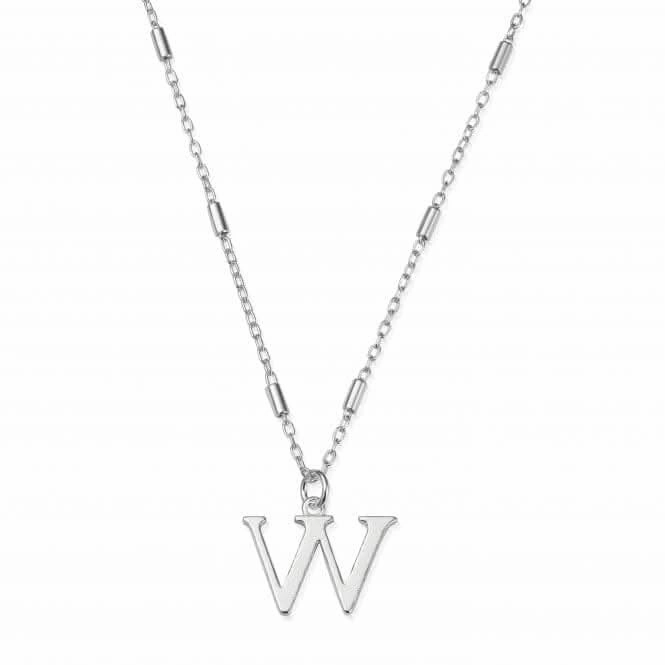 Iconic Initial W Silver Necklace SNCC4040W