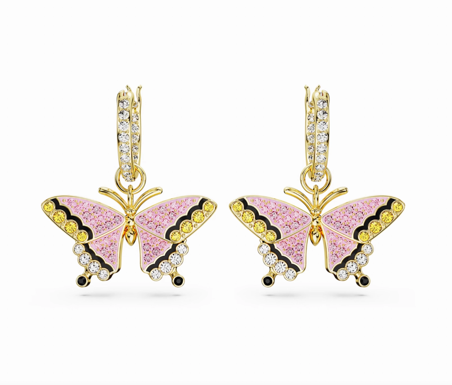 Idyllia Drop Gold Butterfly Earrings