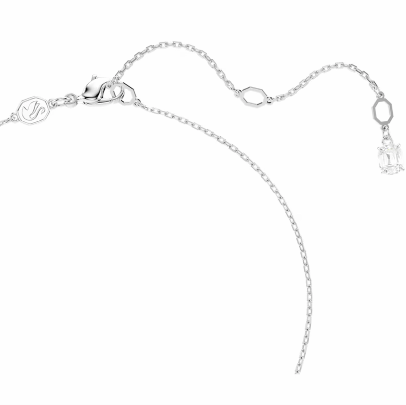 Idyllia Mixed Cuts Snowflake, White, Rhodium Plated Necklace