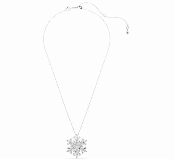 Idyllia Snowflake with Cystals Silver Pendant or Brooch