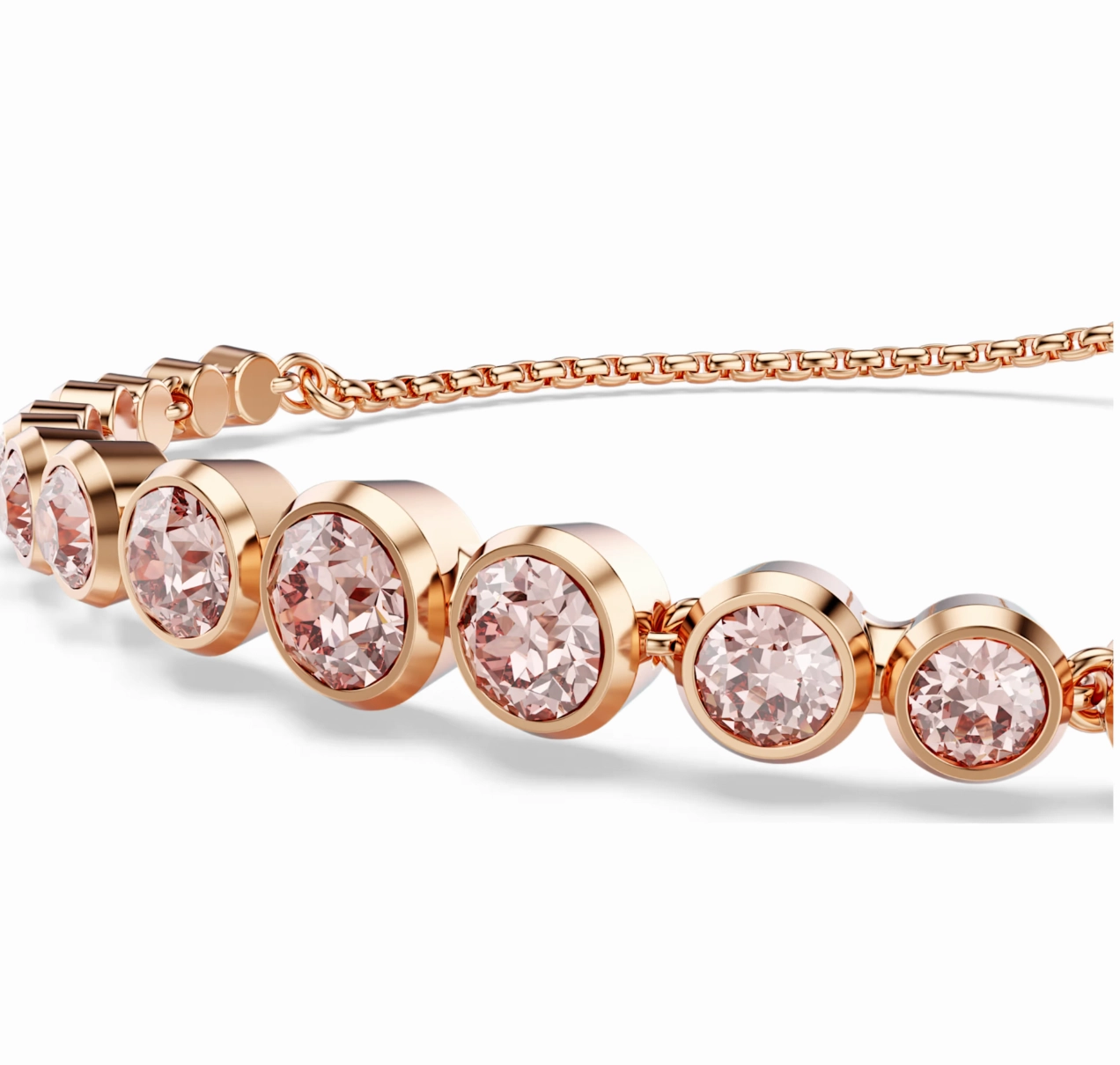 Imber Mixed Pink Round Cuts Rosegold Tennis Bracelet