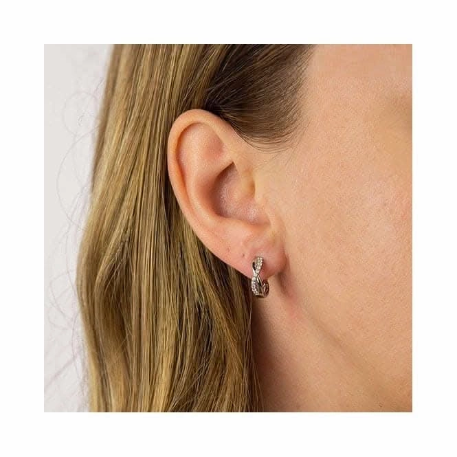 Infinity Pave Hoops Earrings E6065