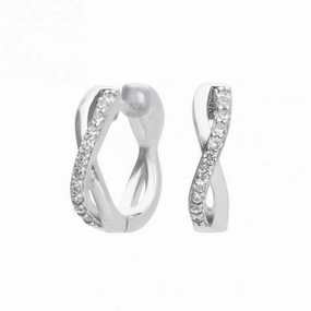 Infinity Pave Hoops Earrings E6065