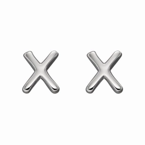 Initial X Sterling Silver Stud Earrings E6041