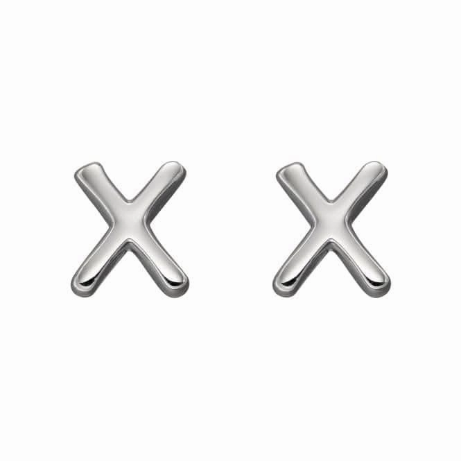 Initial X Sterling Silver Stud Earrings E6041