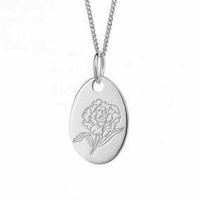 January Carnation Birth Blooms Pendant P5115