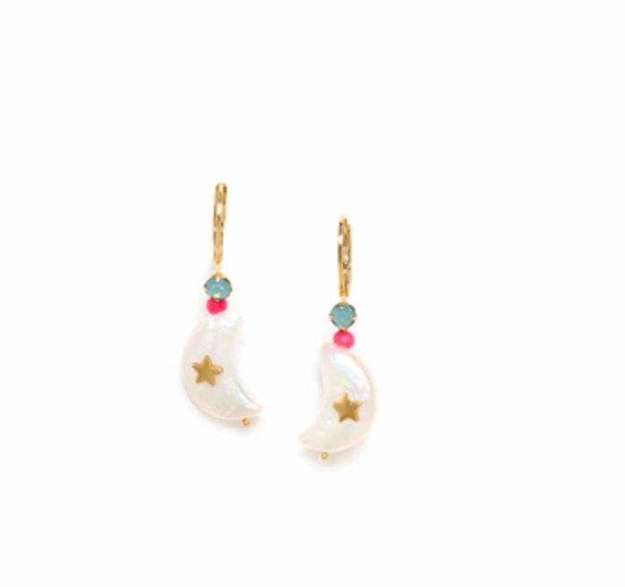 KARMA half moon FWP on hook earrings