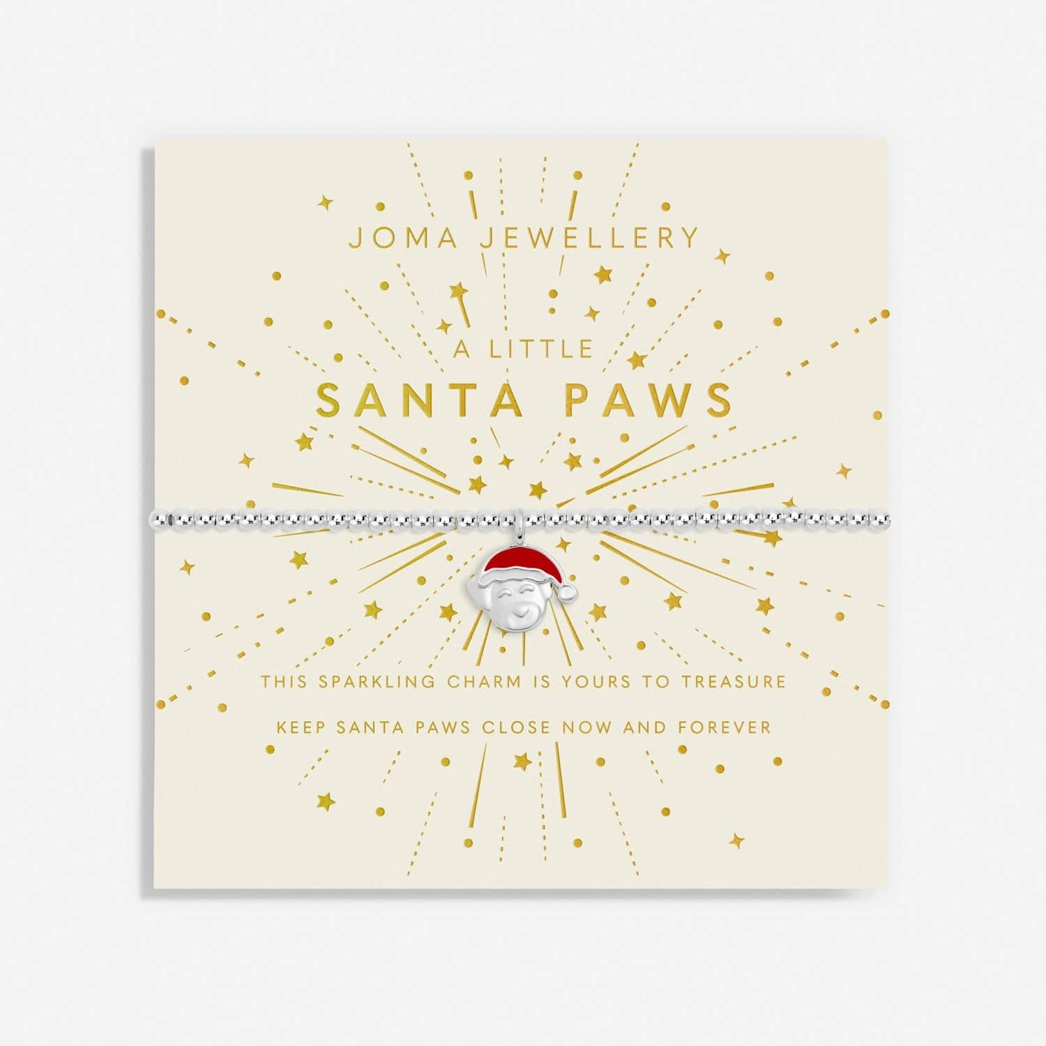 Kids Christmas A Little Santa Paws Silver Plated Bracelet C758