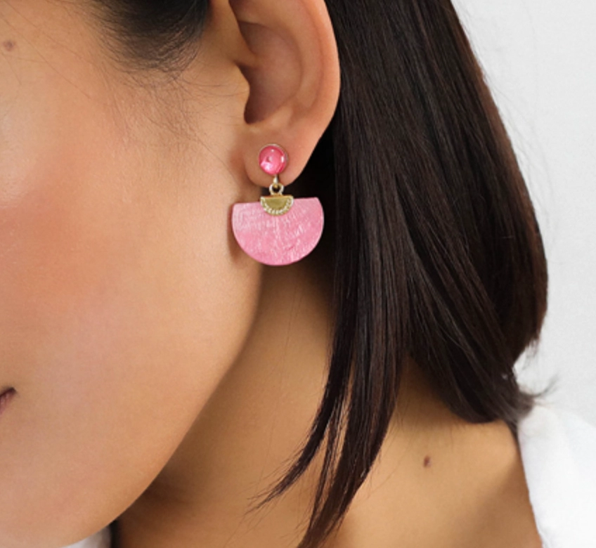 LENA laminated capiz post earrings