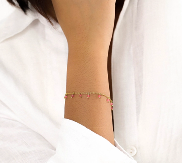 LENA multi-dangle agate bead bracelet