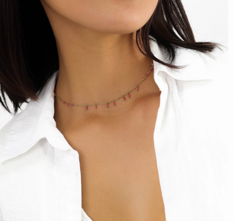 LENA multi-dangle agate necklcae
