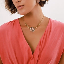 LEONA Round Disc   Dangles Necklace