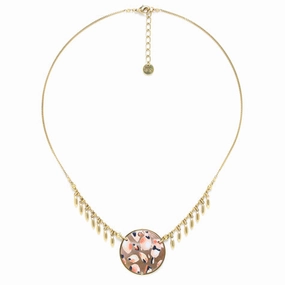 LEONA Round Disc   Dangles Necklace