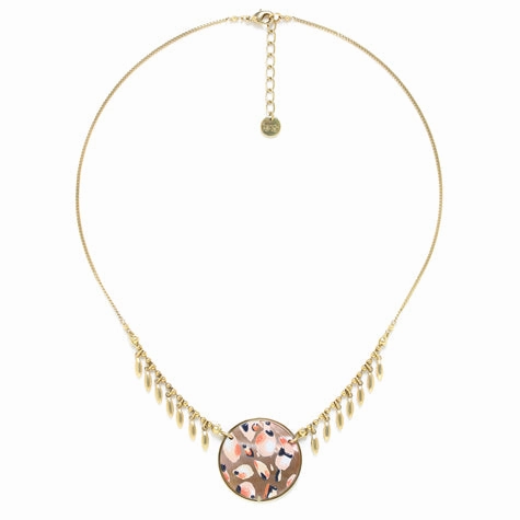 LEONA Round Disc   Dangles Necklace