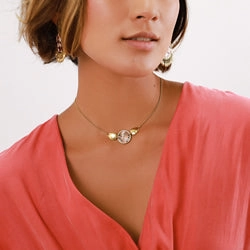 LEONA Simple Round Disc Necklace
