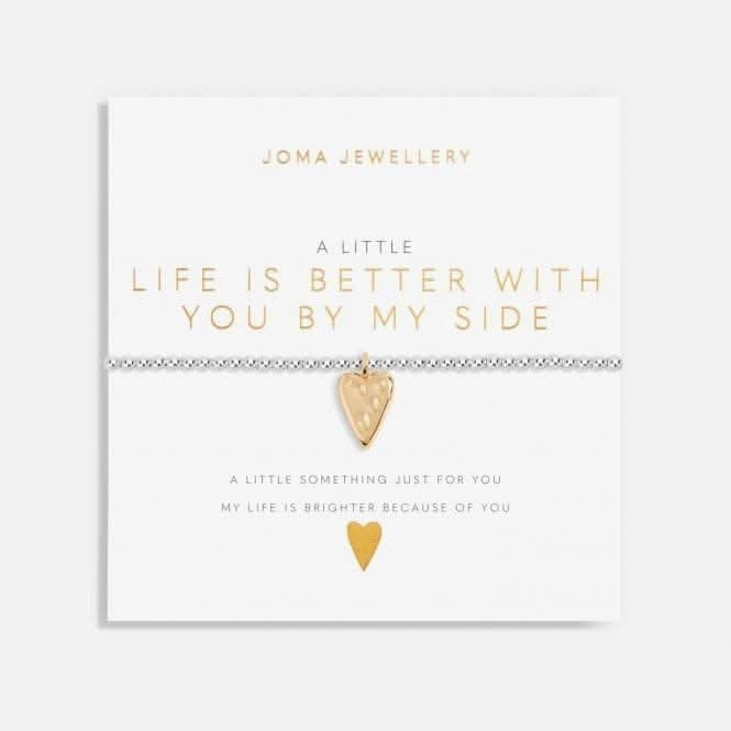 Life Is Better With You By My Side Silver And Gold 17.5cm Stretch Bracelet 6080