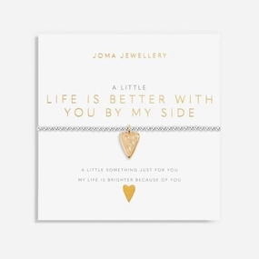 Life Is Better With You By My Side Silver And Gold 17.5cm Stretch Bracelet 6080