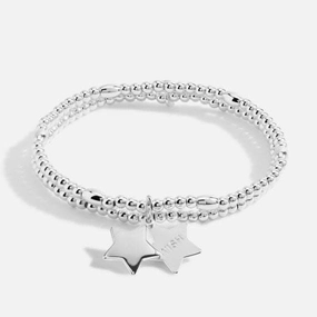 Lila Star Silver 17.5cm Stretch Bracelet 6387