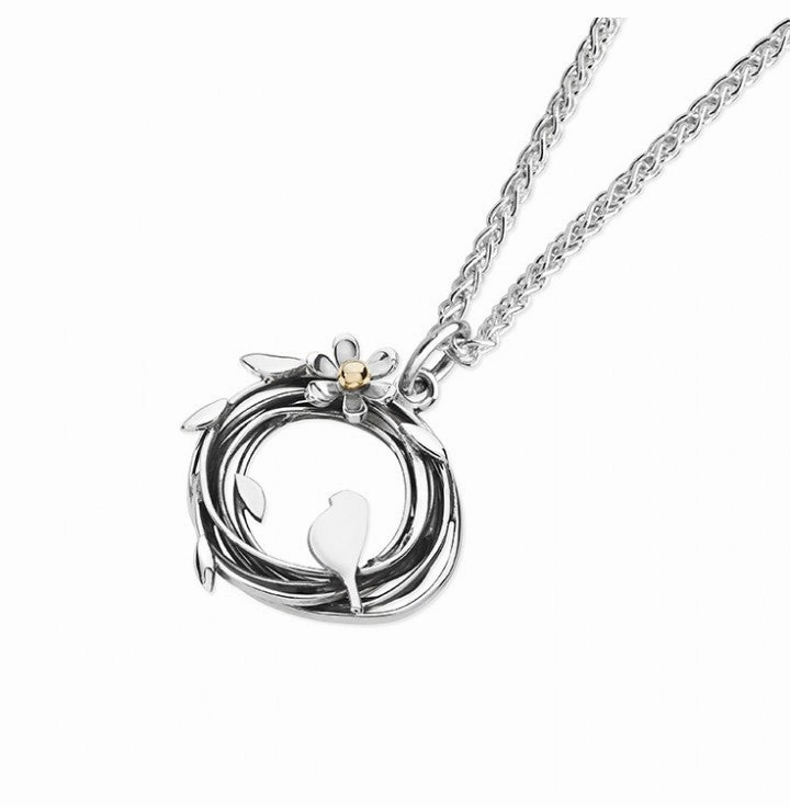 Linda Macdonald Entwined Sterling Silver 9ct Gold Necklace Necklace