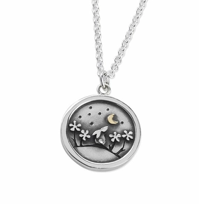 Linda Macdonald Lucky Penny Sterling Silver 9ct Gold Necklace D