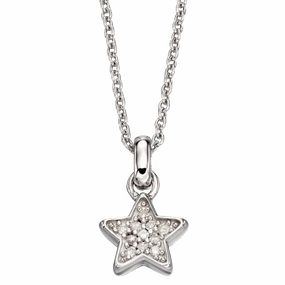 Little Star Cosmo Pave Sterling Silver Diamond Star Necklace