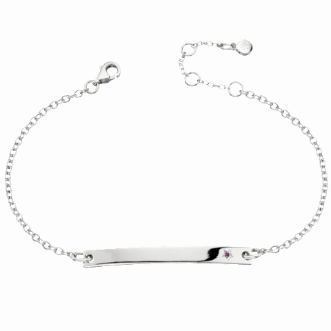 Little Star Sterling Silver and Pink Sapphire Star Rosie Bracelet
