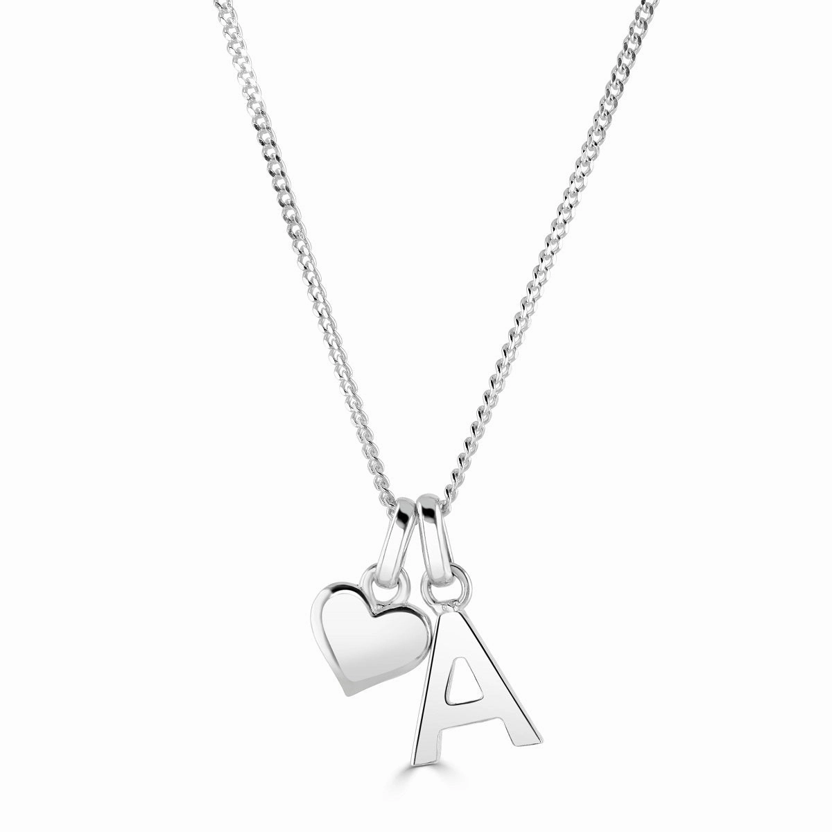 Little Star Sterling Silver Heart Alphabet Letter Customisable Pendant