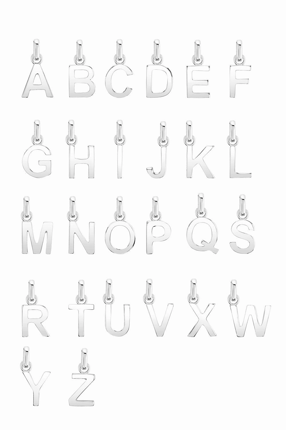 Little Star Sterling Silver Heart Alphabet Letter Customisable Pendant