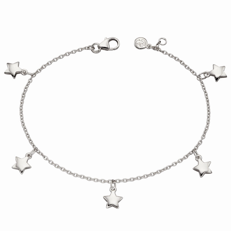 Little Star Sterling Silver Ira Star Charm Childs Bracelet