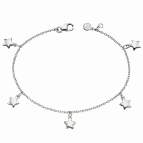Little Star Sterling Silver Ira Star Charm Childs Bracelet