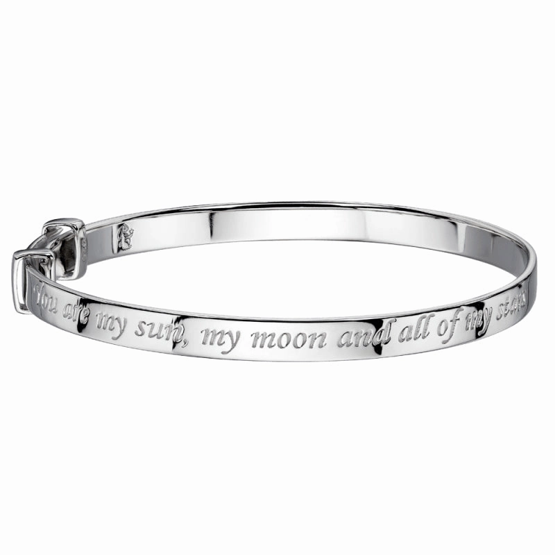 Little Star Sterling Silver Luna Childs Christening Bangle