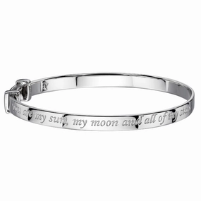 Little Star Sterling Silver Luna Childs Christening Bangle