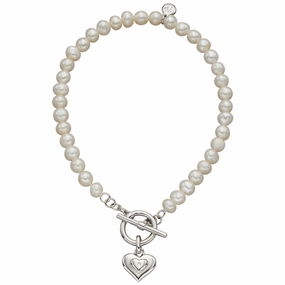 Little Star Sterling Silver Pearl Carina Childs T Bar Bracelet