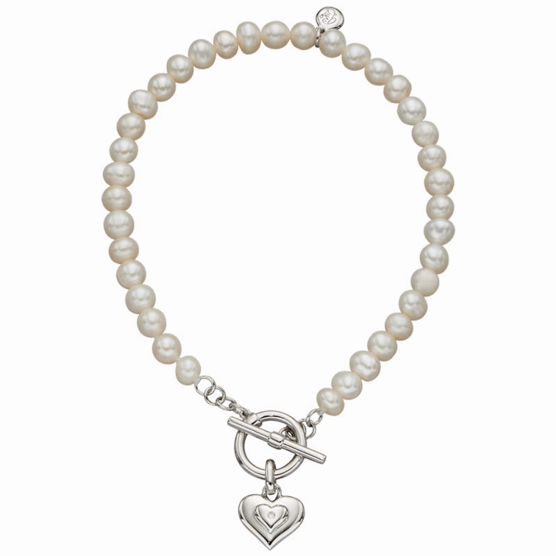 Little Star Sterling Silver Pearl Carina Childs T Bar Bracelet