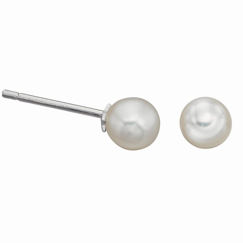 Little Star Sterling Silver Pearl Evie Childs Stud Earrings