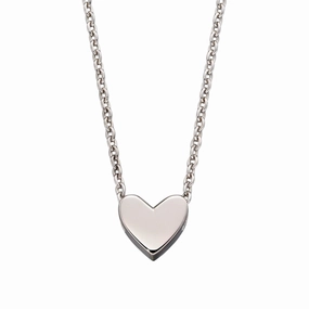 Little Star Sterling Silver Zahra Single Heart Charm Childs Necklace