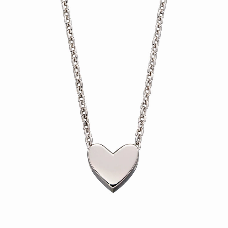 Little Star Sterling Silver Zahra Single Heart Charm Childs Necklace