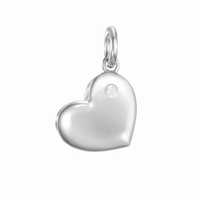 Love In A Jewel - The Heart Charm Silver With A Crystal