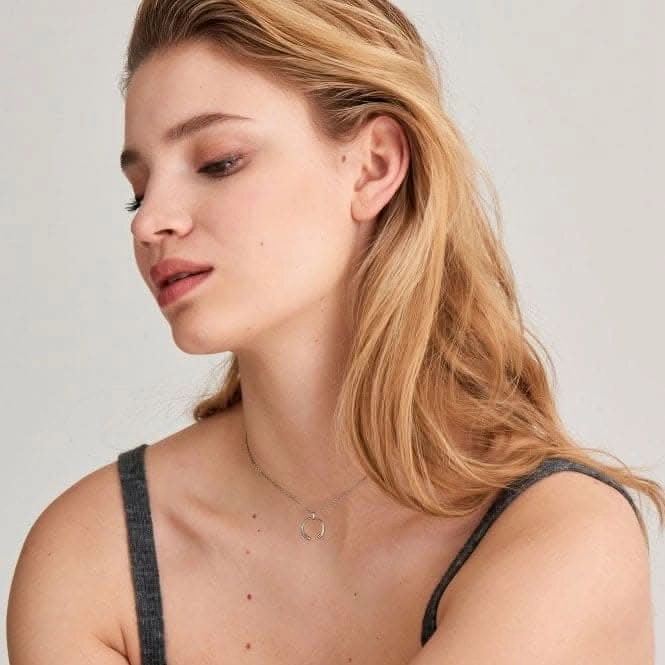 Luxe Minimalism Rhodium Luxe Curve Necklace N024-03H