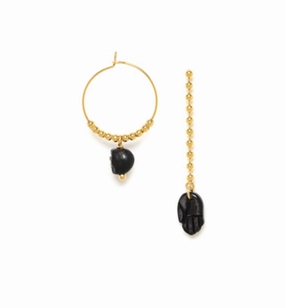 MALIA asymetric earrings (black)