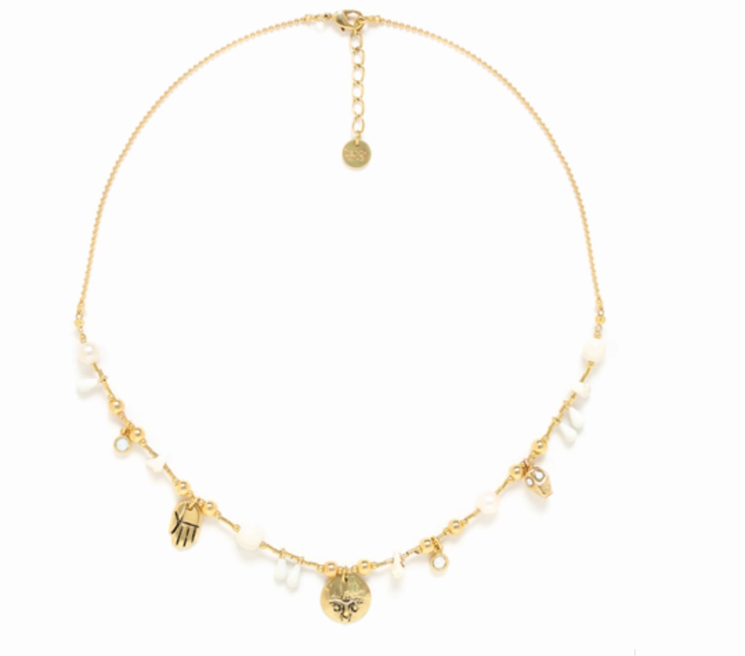 MALIA Multi-dangle Necklace (Ecru)