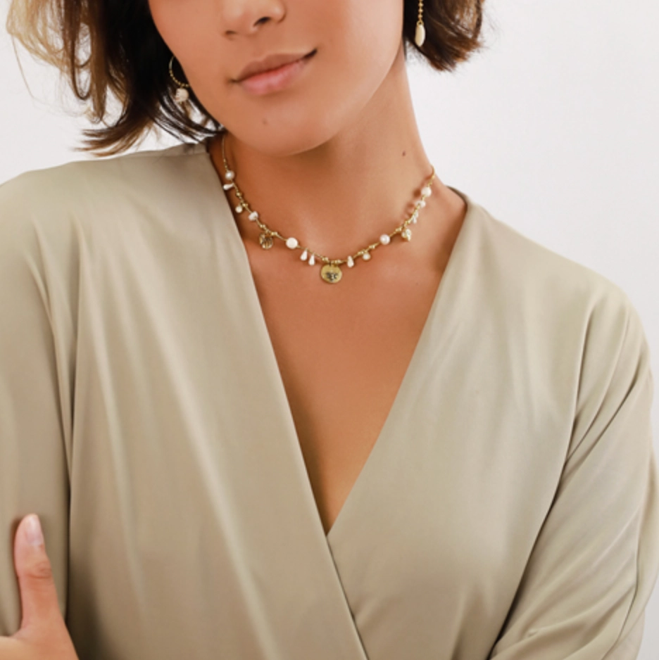 MALIA Multi-dangle Necklace (Ecru)