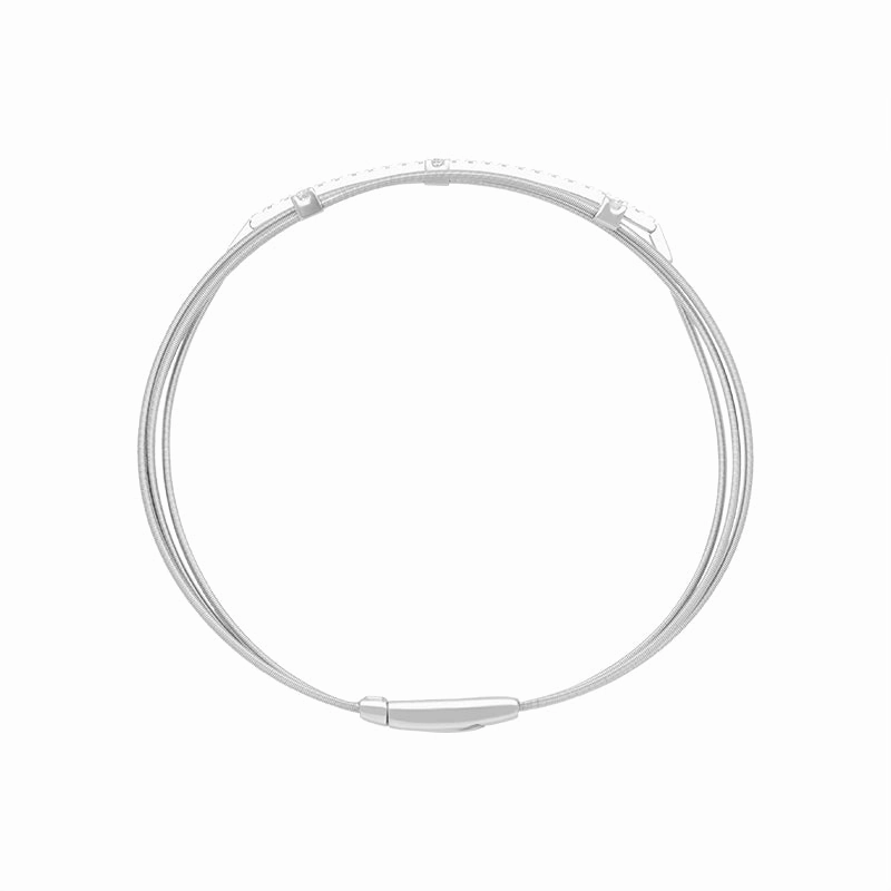 Marco Bicego Goa 18ct White Gold 0.15ct Diamond Three Strand Bangle