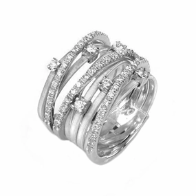 Marco Bicego Goa 18ct White Gold 0.56ct Diamond Crossover Ring D