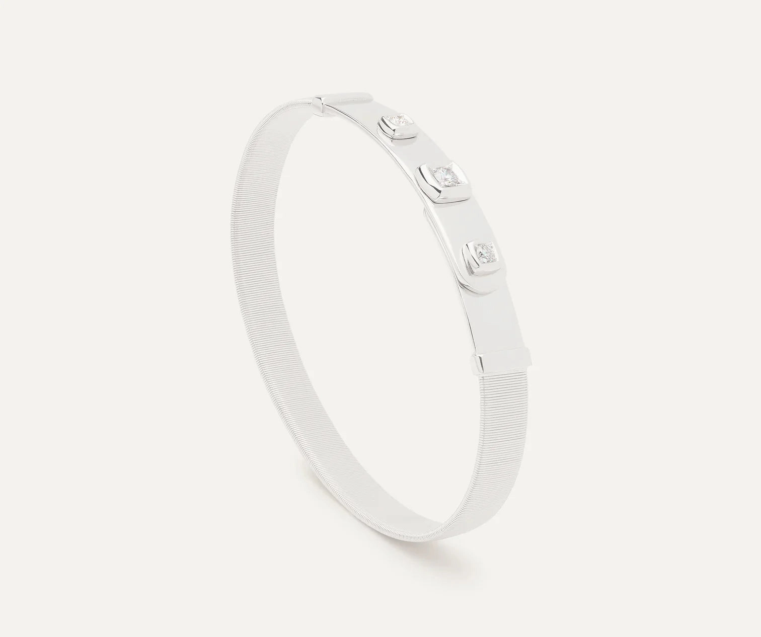 Marco Bicego Masai 18ct White Gold Coil 0.21ct Diamond Bangle