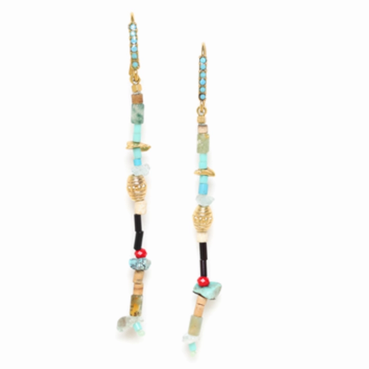 MARGAUX Long Earring with Crystallized Hook