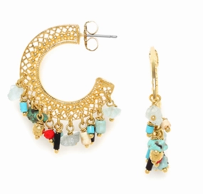MARGAUX Openwork Creole with Dangles Earring