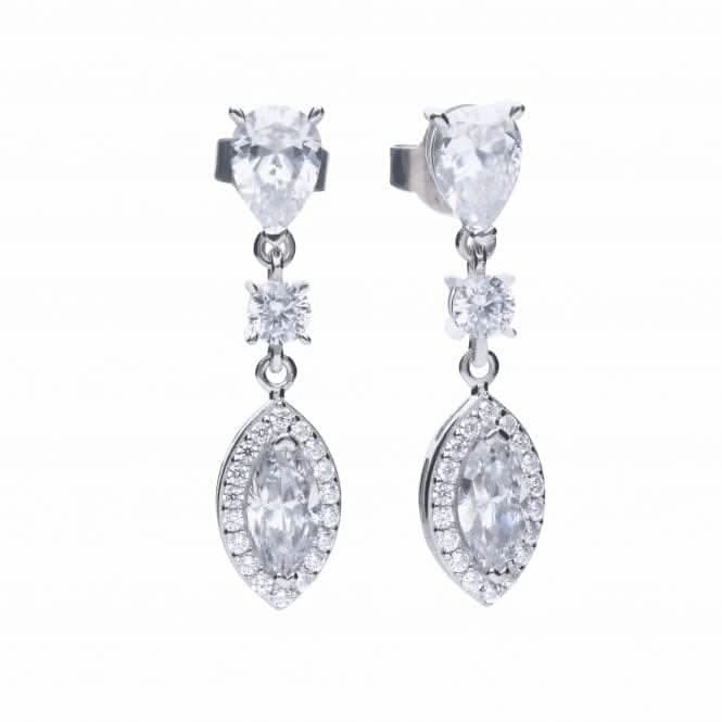 Marquise Pave Surround Cubic Zirconia Drop Earrings E5785
